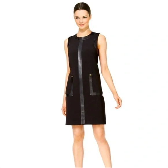 chinese dress ladies SSYS The Vivian Lightweight Air Faux Leather Trim Shoulder Pad Dress I